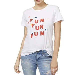 Ban.do Womens Printed Scoop Neck T-Shirt White
